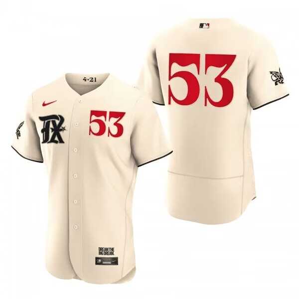 Men%27s Texas Rangers #53 Adolis Garcia Cream 2023 City Connect Flex Base Stitched Baseball Jersey Dzhi->2023 world baseball classic->MLB Jersey